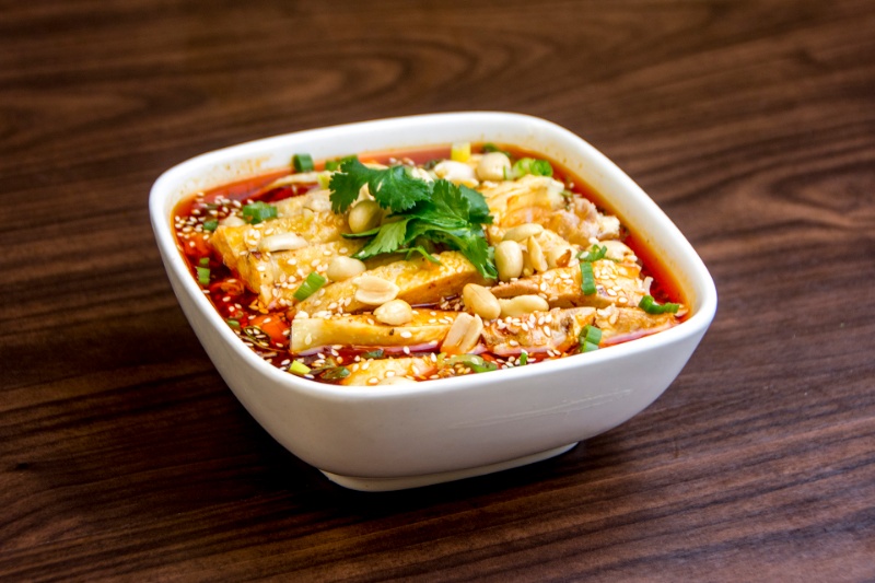 ca08. poached chicken with chili sauce 口水鸡 <img title='Spicy & Hot' align='absmiddle' src='/css/spicy.png' /> <img title='Spicy & Hot' align='absmiddle' src='/css/spicy.png' />